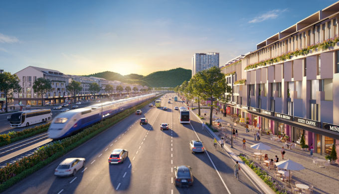 The Infinity tọa lạc trên trục DT975 với lượng khách dồi dào. Ảnh phối cảnh: The Infinity