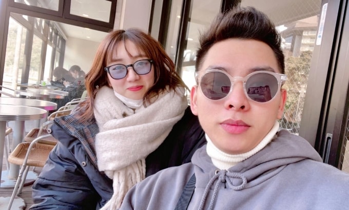 Thắng và Natsuki trong một chuyến đi chơi, ở Nhật Bản, năm 2022. Ảnh nhân vật cung cấp