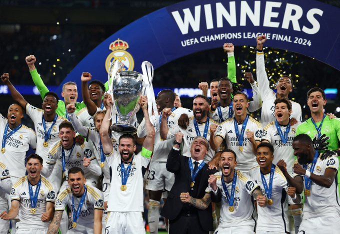 Real Madrid đăng quang Champions League 2024. Ảnh: Reuters