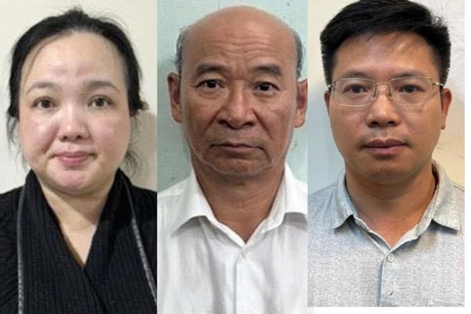 Lê Y Linh (trái), Đặng Phước Dừa và Đoàn Ngọc Phương. Ảnh: Bộ Công an