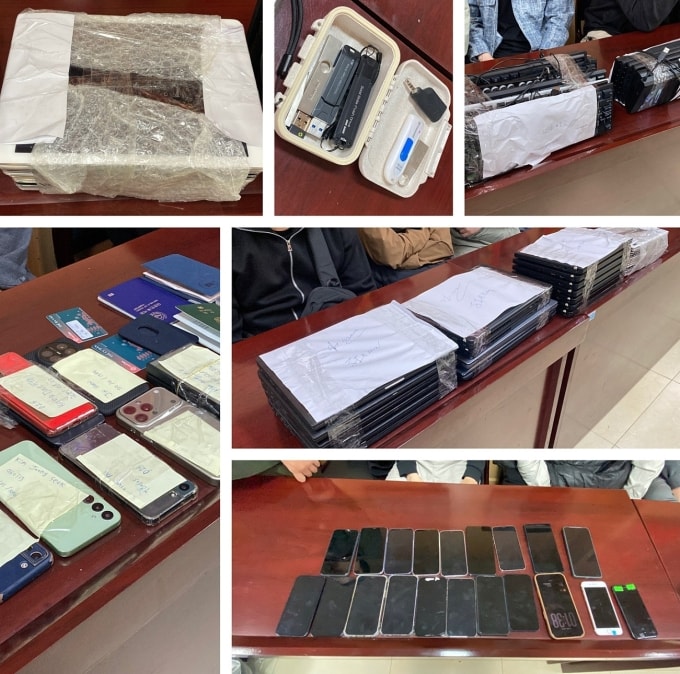 Một số tang vật bị thu giữ ở Hà Nội. Ảnh: Công an cung cấp