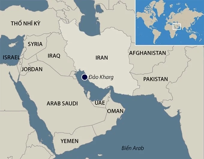 Vị trí đảo Kharg. Đồ họa: CNBC