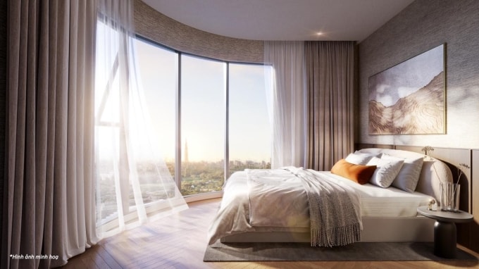 Hệ kính bo cong kịch trần và sàn thu hút chuyên gia bởi tầm view ôm trọn thành phố