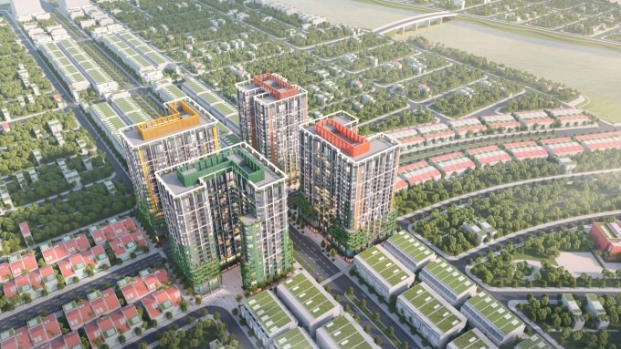 Toàn cảnh tổ hợp căn hộ FourS Tower tại Nam Đà Nẵng. Ảnh: Sun Property
