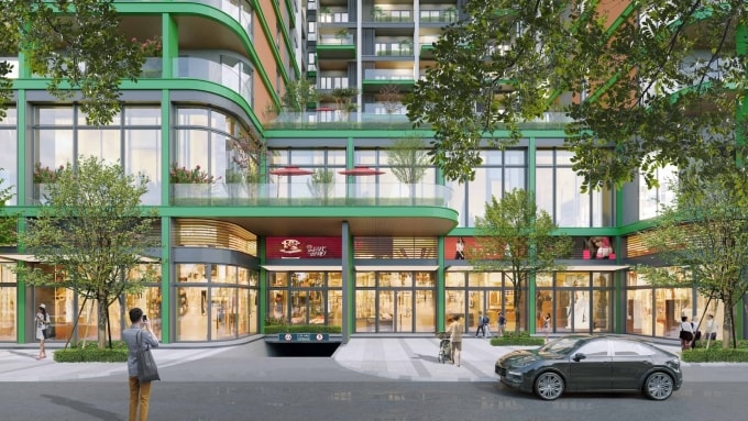 Chuỗi dịch vụ đa dạng ngay dưới chân tổ hợp căn hộ FourS Tower. Ảnh: Sun Property