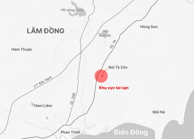 Khu vực xảy ra tai nạn. Đồ họa: Hoàng Thanh
