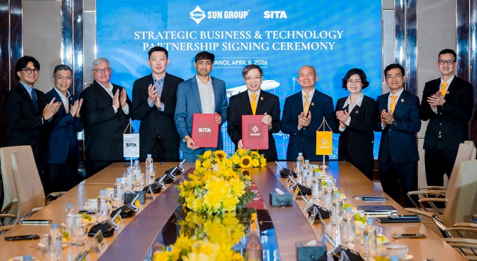 Lễ ký kết hợp tác giữa Sun Group và SITA. Ảnh: Sun Group