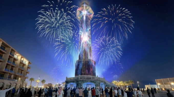 Show trình diễn công nghệ 3D Mapping Long Vân Khánh Hội. Ảnh: Sun Group