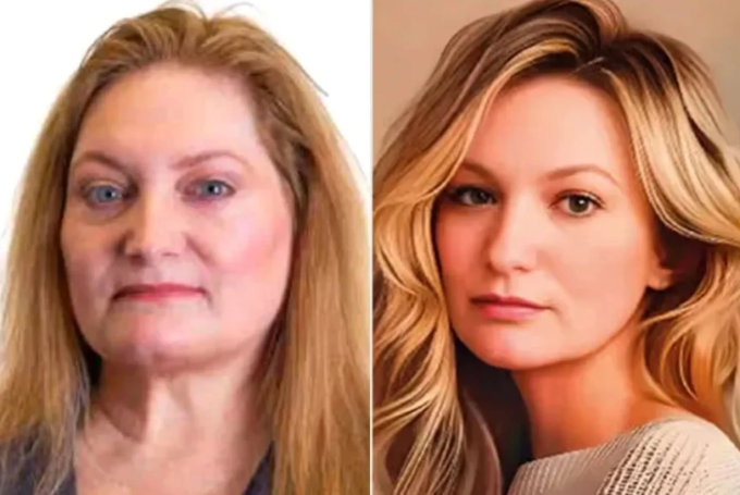 Chân dung ngoài đời của bà Patricia Reichman, 59 tuổi (trái) và ảnh đã qua chỉnh sửa (phải). Ảnh: rotterdam.nl