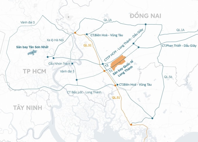 Hướng tuyến quốc lộ 51. Đồ họa: Khánh Hoàng