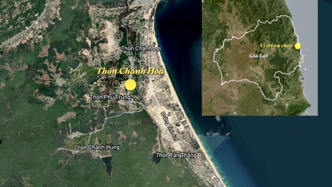 Nơi xảy ra cháy. Đồ họa: Lâm Nguyễn