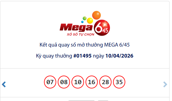 Vé số Vietlott có vé Mega 6/45 trúng giải Jackpot - Ảnh 1.