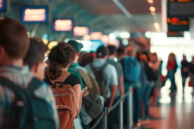 Không nên check in muộn nếu không muốn bị bỏ lại phía sau. Ảnh: T+L