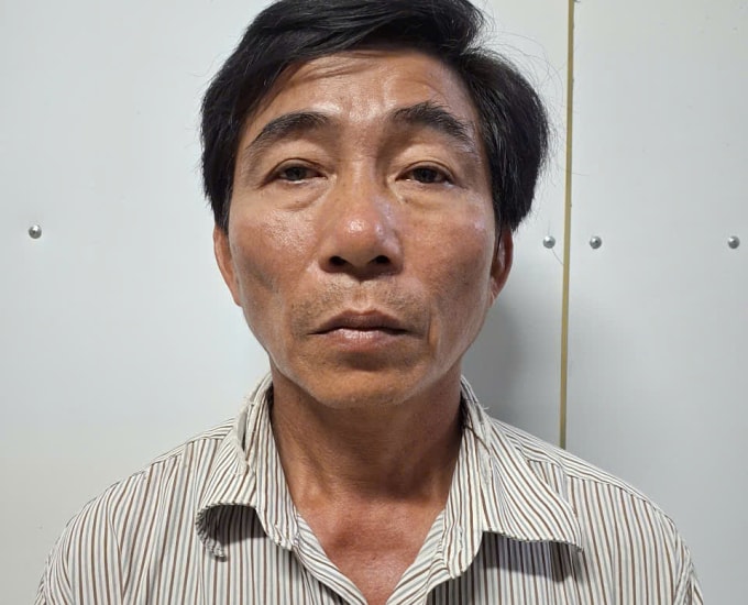 Lê Hoài Phong tại cơ quan điều tra. Ảnh: Dương Đông