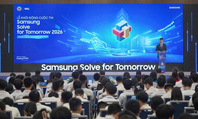 Tổng giám đốc Samsung Việt Nam Na Ki Hong phát biểu tại sự kiện. Ảnh: Lưu Quý