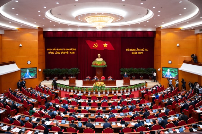 Phiên khai mạc hội nghị Trung ương 2 khóa 14, tháng 3/2026. Ảnh: Phạm Thắng