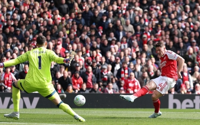 Gyokeres với một cơ hội khi Arsenal thua Bournemouth 1-2 ở vòng 32 Ngoại hạng Anh trên sân Emirates, thành phố London, Vương quốc Anh ngày 11/4/2026. Ảnh: Reuters