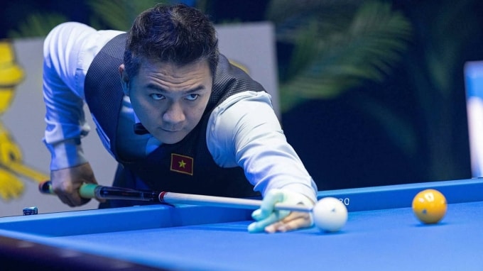 Trần Thanh Lực tại giải vô địch thế giới carom 3 băng ở Bỉ tháng 10/2025. Ảnh: Ton Smilde