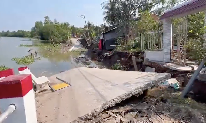 Hiện trường vụ sạt lở. Ảnh: Nam An