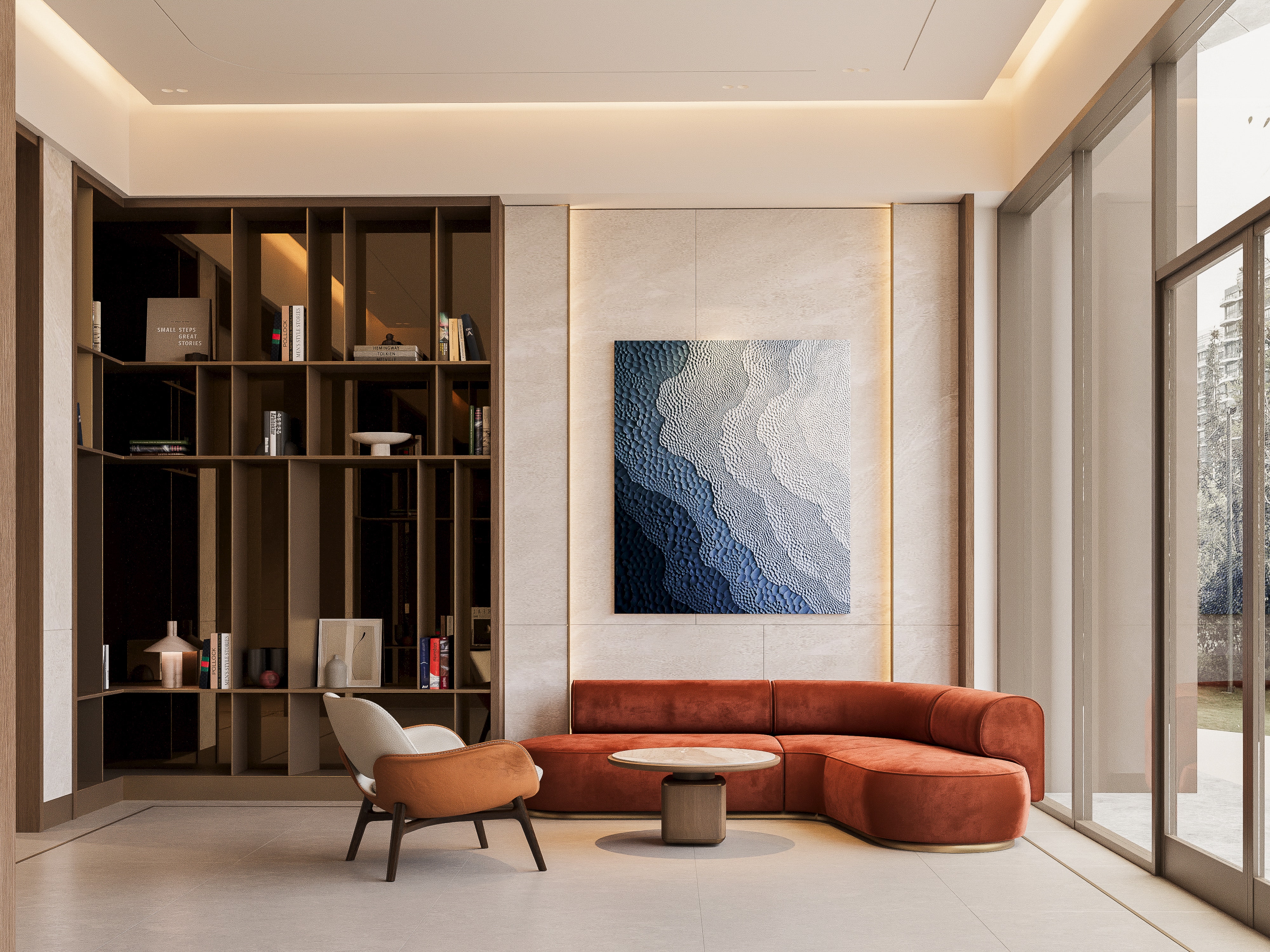 Với thiết kế nội thất tinh tế, sảnh Lounge tại mỗi tầng được ví như “phòng khách mở rộng”, thiết lập trải nghiệm tinh tế và kết nối đầy cảm hứng giữa cộng đồng chủ sở hữu.