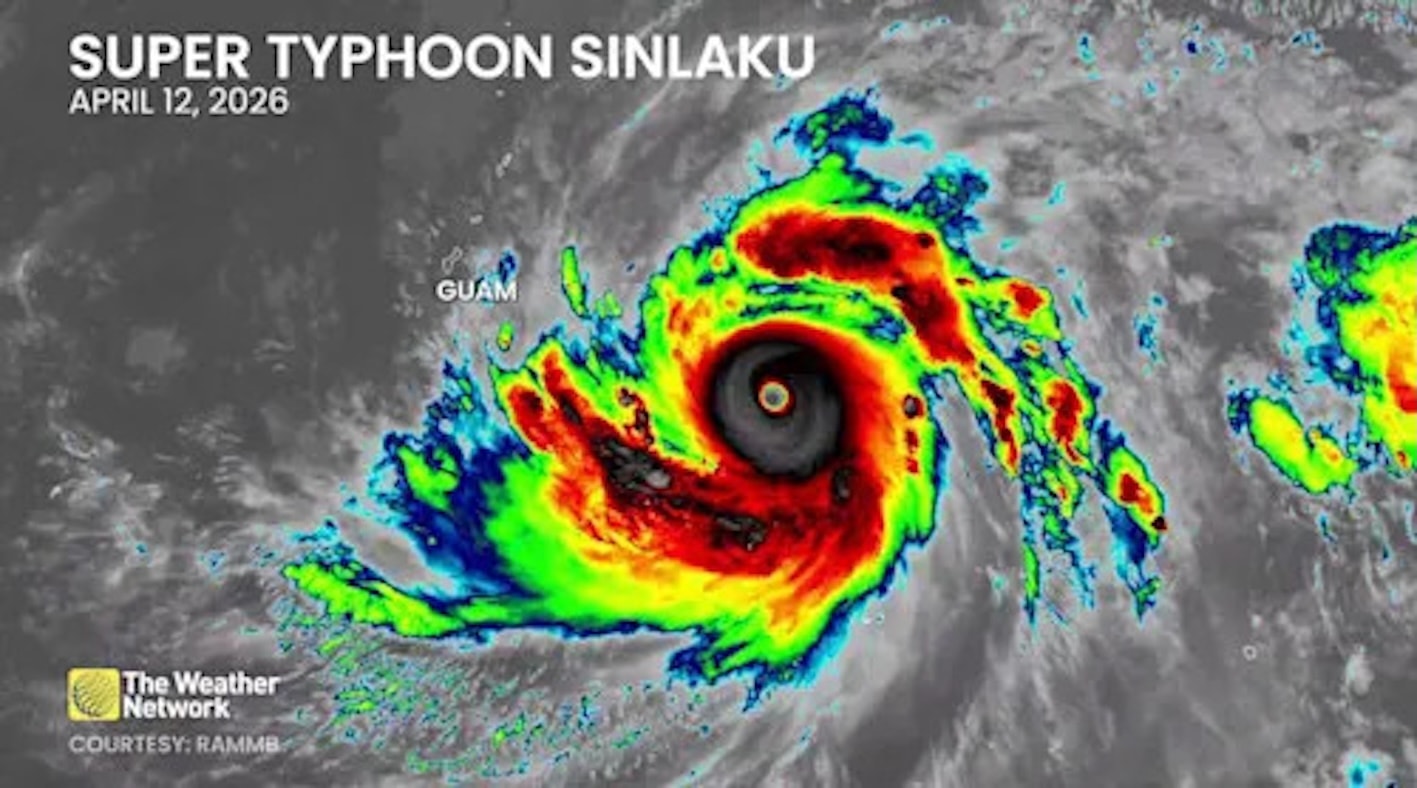 Siêu bão Sinlaku. (Ảnh: Weather Network)