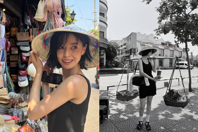 Kwon Nara trải nghiệm du lịch Hội An. Ảnh: Instagram/Nara