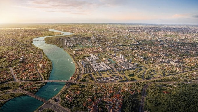 Heragon City nằm ven sông Mã. Ảnh: MBLand