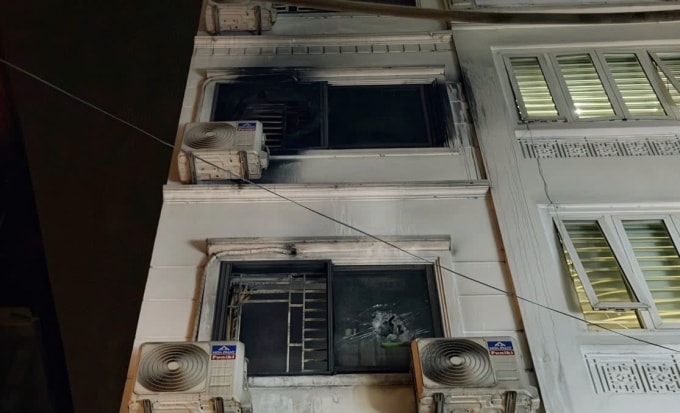 Vị trí các nạn nhân được đưa ra ngoài. Ảnh: Hiếu Đình