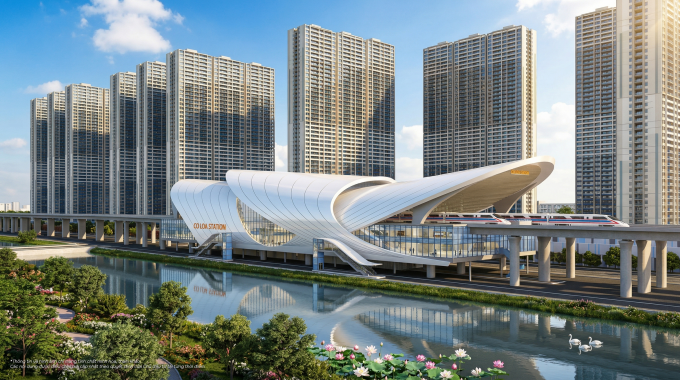 Phối cảnh ga Cổ Loa, đầu tuyến đường sắt cao tốc Hà Nội - Quảng Ninh. Ảnh: VinSpeed