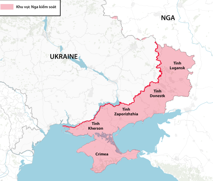 Cục diện chiến sự Nga - Ukraine. Đồ họa: Telegraph