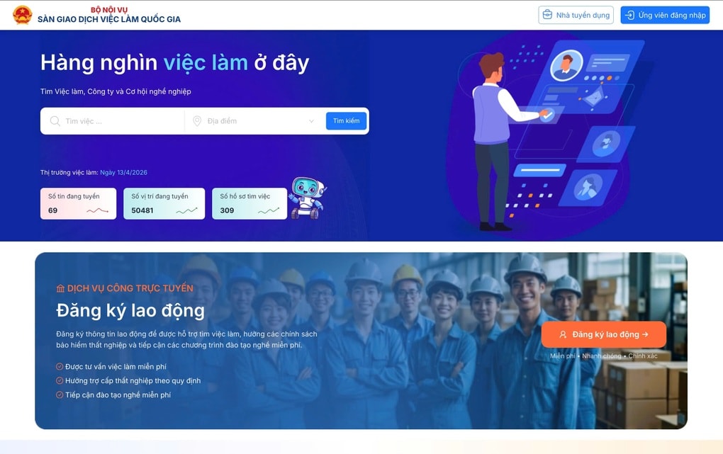 Khai trương Sàn giao dịch việc làm quốc gia - 1 Khai trương Sàn giao dịch việc làm quốc gia - 1