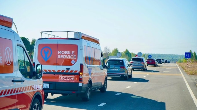 Những chiếc xe Mobile Service phục vụ chủ xe tại Việt Nam. Ảnh: VW