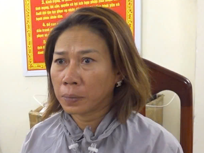 Nguyễn Thị Loan tại cơ quan điều tra. Ảnh: Công an Khánh Hòa