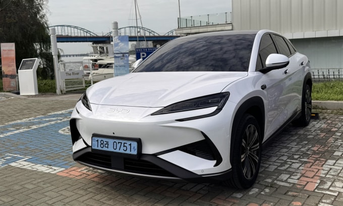 Mẫu Sealion 7 của BYD tại Hàn Quốc. Ảnh: Jaehwan Cho