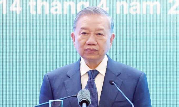 Tổng Bí thư, Chủ tịch nước Tô Lâm phát biểu chính sách tại Đại học Thanh Hoa ngày 14/4. Ảnh: TTXVN