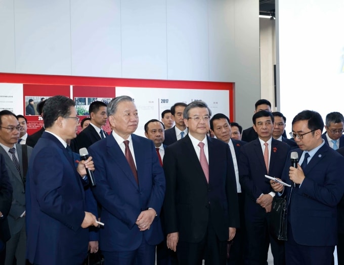 Tổng Bí thư, Chủ tịch nước Tô Lâm thăm Khu mới Hùng An của Trung Quốc ngày 14/4. Ảnh: TTXVN