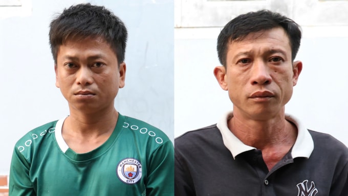 Đỗ Phát Đạt (trái), Đỗ Duy Minh tại cơ quan điều tra. Ảnh: Tiến Tầm