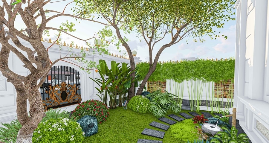 Mẫu thiết kế sân vườn. (Ảnh: Betaviet)