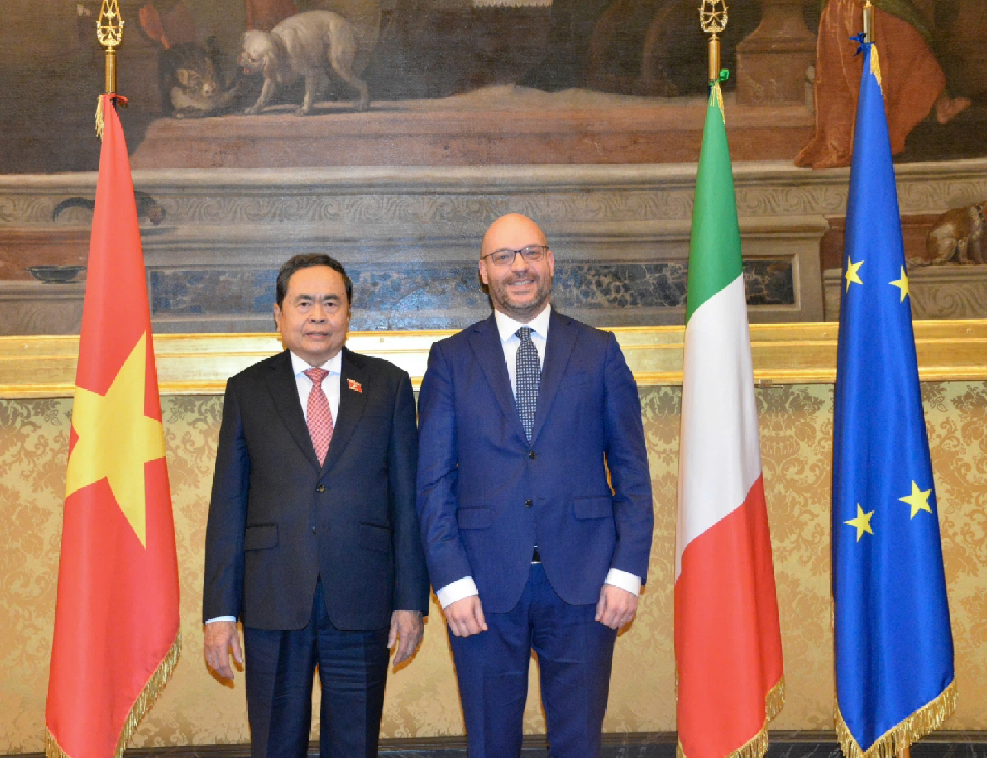 Chủ tịch Quốc hội Trần Thanh Mẫn và Chủ tịch Hạ viện Italia Lorenzo Fontana.
