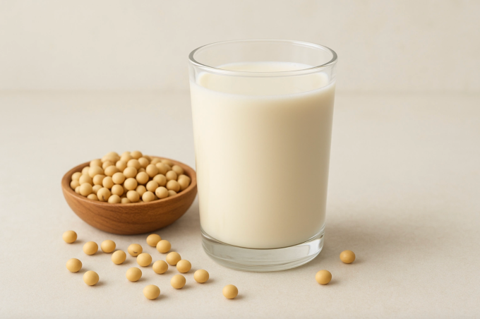 Đậu nành có nhiều chất dinh dưỡng tốt cho sức khỏe tổng thể nhưng cần uống đúng cách. Ảnh được tạo bởi AI