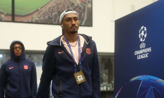 Raphinha trước trận Barca gặp Atletico trên sân Metropolitano, thành phố Madrid, Tây Ban Nha tối 14/4/2026. Ảnh: Fabrizio Romano