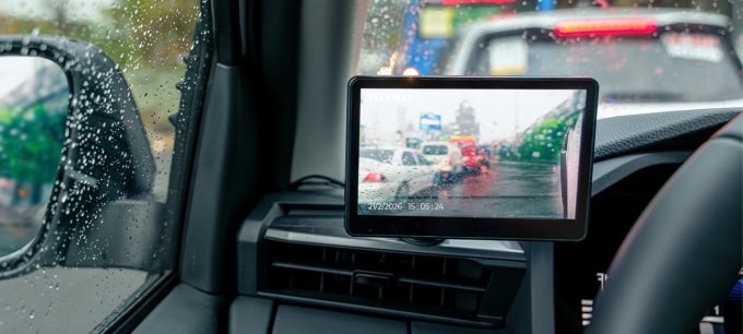 Hình ảnh hiển thị từ camera gương điện tử SC620. Ảnh: Vietmap