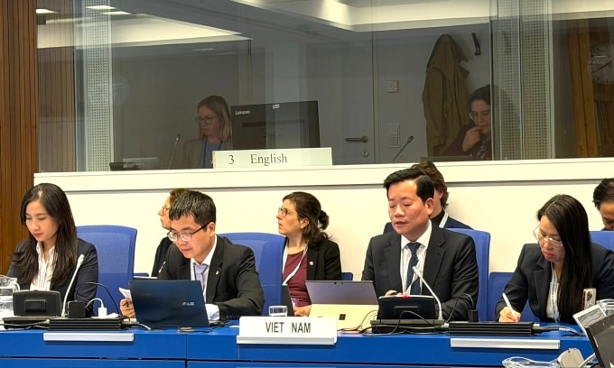 Đoàn Việt Nam tại Hội nghị rà soát lần thứ 10 Công ước An toàn hạt nhân của IAEA tại Vienna (Áo). Ảnh: