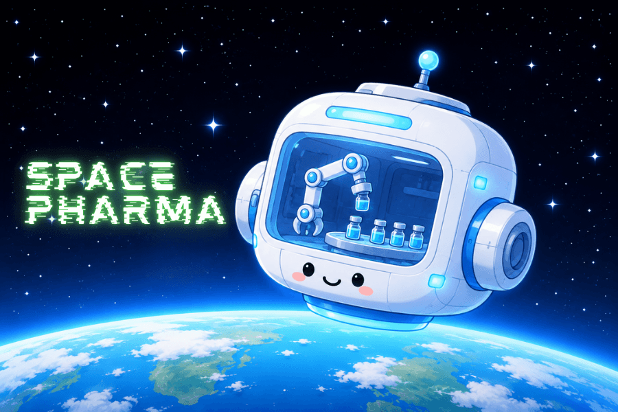 Space Pharma là xu hướng đưa nghiên cứu và sản xuất thuốc lên không gian. (Ảnh minh họa được tạo bởi AI)