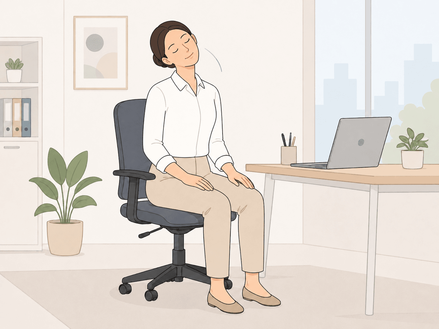 Thả lỏng cổ sau nhiều giờ nhìn màn hình
