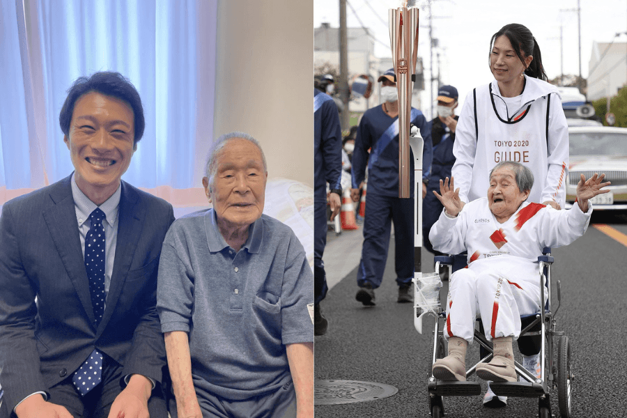 bên trái là cụ Hikaru Kato, bên phải là cụ Fuyo Kishimoto