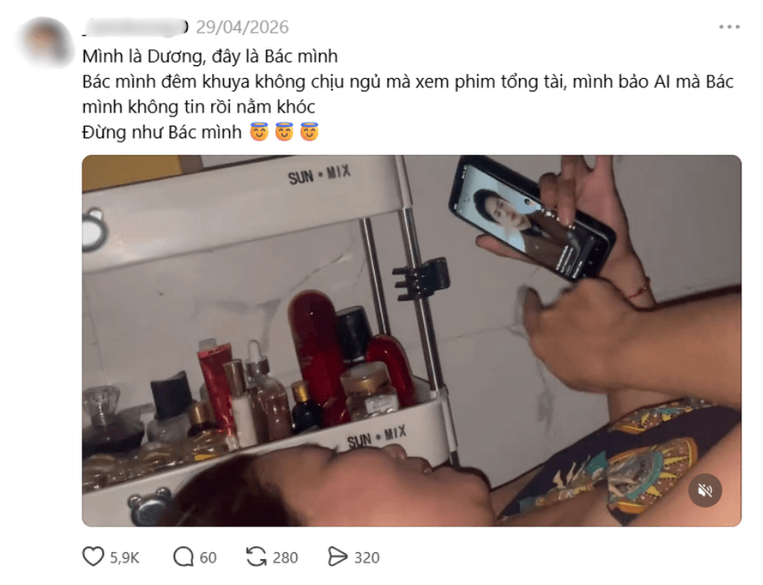 nhiều bác gái bật khóc khi xem phim tổng tài AI