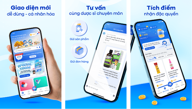 Ứng dụng mua thuốc trên app của Long Châu