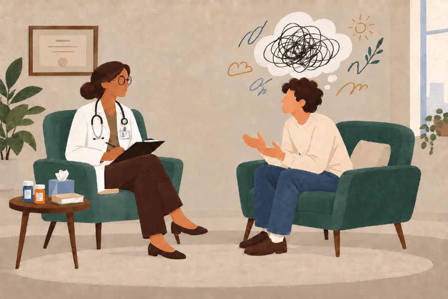 bác sĩ tâm thần (psychiatrist) là bác sĩ y khoa được đào tạo chuyên sâu về tâm thần học (psychiatry)