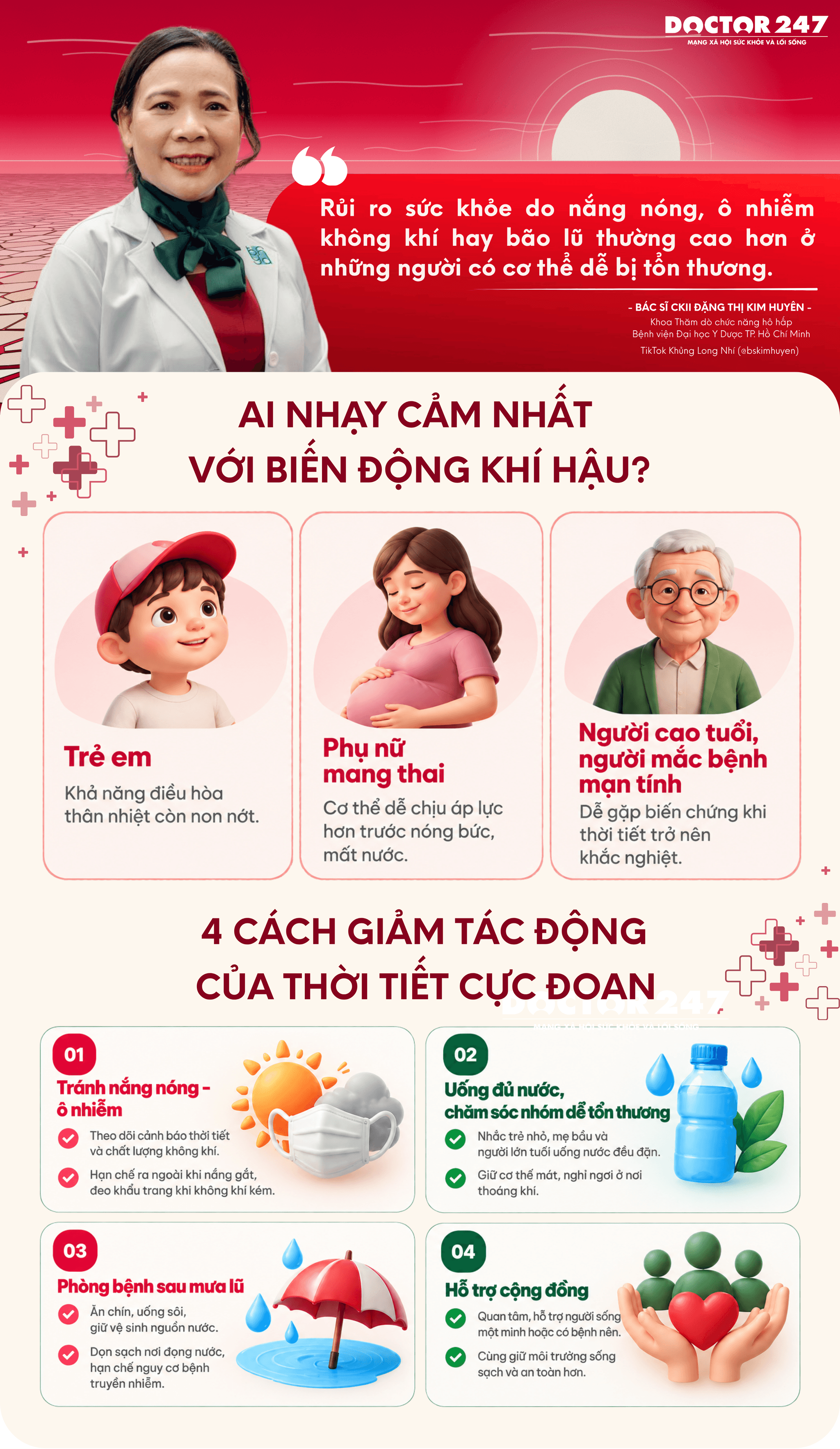 nhận diện những nhóm dễ bị ảnh hưởng và các biện pháp thiết thực để bảo vệ sức khỏe trước biến đổi khí hậu
